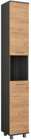 Vicco Armario Alto Ilias, Antracita/Roble Dorado, 30.2 x 190 cm