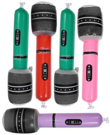 POPETPOP 5 Micrófonos Inflables de PVC para Niños, Artículos para Fiestas y Ambientación, Juguete de Micrófono Original para Cosplay