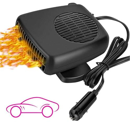 Showvigor Auto Entfrostung Enteiser Heizung 150W 12V Portable Heizlüfter mit 360° Schwenkbarer Lüftung, 2-in-1 Heizung & Kühlung Luft Gebläse Demisten Demister für Windschutzscheibe Auto LKW SUV