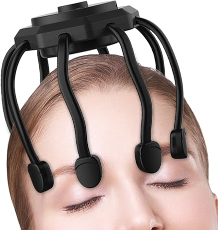 Gacqpli Massaggiatore vibrante per la testa – 360 gradi di rilassamento | Massaggio testa vibrante senza fili – Per l'uso di notte durante i viaggi in soggiorno camera da appartamento spa center