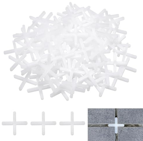 QUARKZMAN 600Pcs Espaceurs De Carrelage, 3mm 1/8 Épaisseur Forme Croix Espaceurs Mur Sol Outils Carrelage Pour Installation Carrelage Céramique (Plastique PE, Blanc)