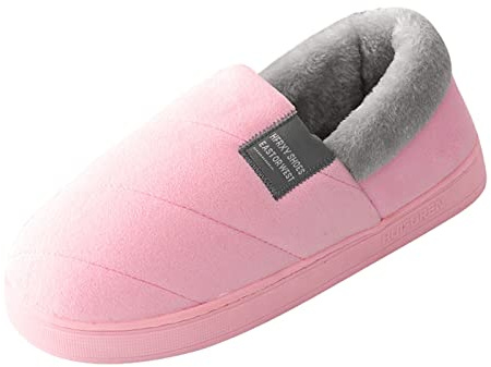 Generisch Zapatillas de casa para hombre y mujer, zapatillas de casa de huéspedes, pantuflas de invierno divertidas de piel de cordero, Rosa., 37 EU