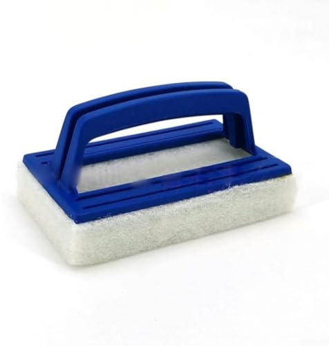 Spazzola manuale per la pulizia della piscina, confezione da 2, in nylon e plastica, per piastrelle di piscina, malta, rivestimenti in vinile, superfici spa e bagno, blu/bianco