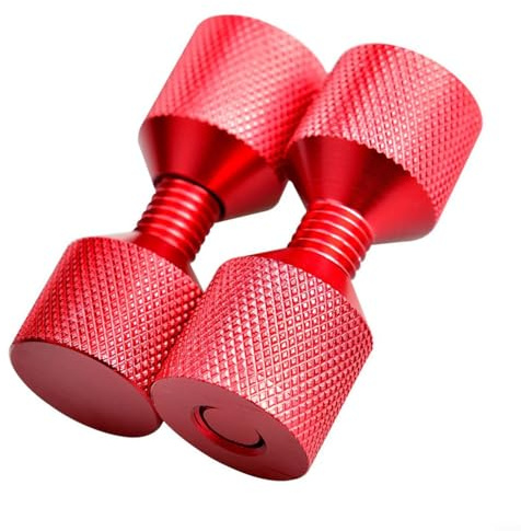 HOHOVYVY Flange Double-Hole Bolt with Integrated Spirit Level from 6061, Sizes 1-1/8 and 1-5/8, Removable Design for Precise Alignment in Manufacturing and Timber Construction Projects (Red - Small)