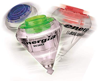Energía - Big Shock Peonza eléctrica Deluxe con doble rodamiento y punta intercambiable, Color surtido, A partir de 5 años (89003)