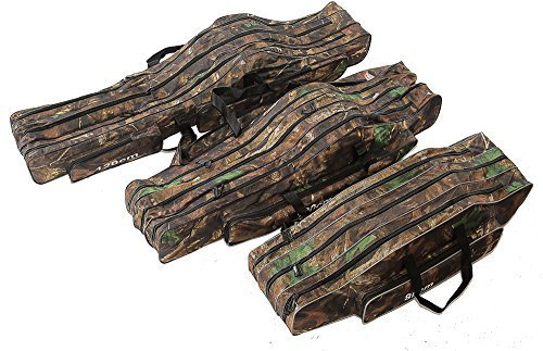 KANANA Angeltasche Rutentasche Rutenfutteral Angelkoffer Anglertasche Tasche (Tasche3fach), Länge:100cm