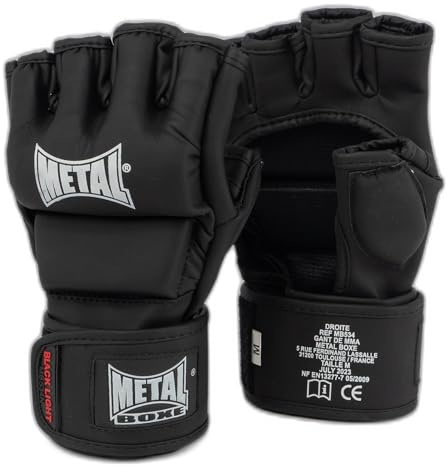 METAL BOXE Gants Combat Libre-MMA Compétition Entrainement Blacklight M