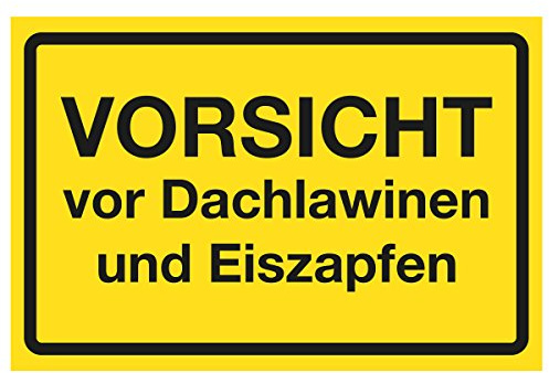 WANDKINGS Hinweisschild - Vorsicht vor Dachlawinen und Eiszapfen - stabile Aluminium Verbundplatte - Wähle eine Größe - 20x15 cm