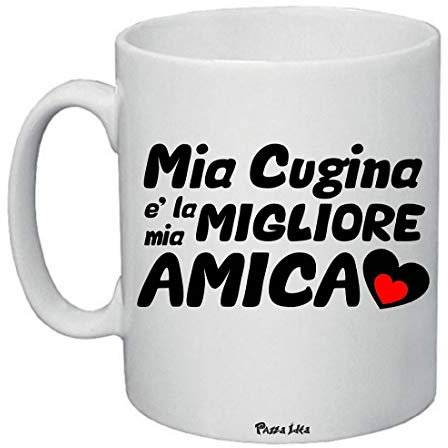 Regali Pazza idea Tazza Cugina Migliore Amica - 8 X 10 cm - Ceramica di Alta Qualità - Regalo Perfetto - Regalo Cugina - Collezione Famiglia