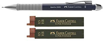 Faber-Castell 232504 - Druckbleistift Apollo, Mine 0,5 mm (1, Komplett-Set Blau)
