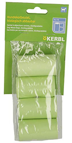 Kerbl 80843 Hundekotbeutel, Kotbeutel Maisstärke Kompostierbar, 60 Stück 32x21cm