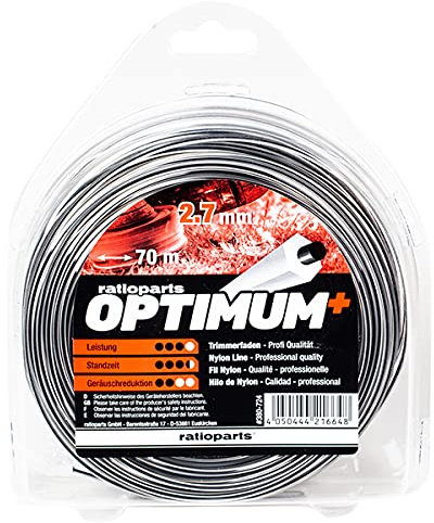 RATIOPARTS Optimum Nylonfaden 2,7 mm 70 m Trimmerfaden 5-Kant Mähfaden