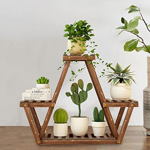 XJHOME Blumentreppe Holz Regal | Pflanzentreppe, Pflanzenregal Blumenregal, Blumenbank, Pflanzenständer Blumenständer für Innen Außen Garten Dekor