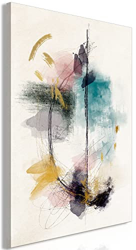 murando Cuadro Acústico Abstracto 60x90 cm espuma acústica absorbe el sonido aislamiento lienzo de 1 pieza Impresión Artística Decoración de Pared bosquejo dibujo multicolor a-A-10233-b-a