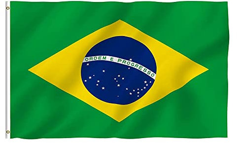 90 x 150 cm Bandiera brasiliana Banner di bandiere nazionali del Brasile Poliestere con granmetti di ottone Resistente alla dissolvenza UV Per sport di calcio, festival, sfilata, decorazioni per feste