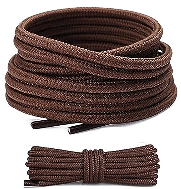 FIHODONE 2 Paar Schnürsenkel Arbeitsschuhe,Ø4mm Schnürsenkel Rund,120cm Sehr Reißfeste Premium Ersatz lederschnürsenkel, Shoelaces für Wanderschuhe, Stiefel, Outdoorschuhe und Sportschuhe (Braun)