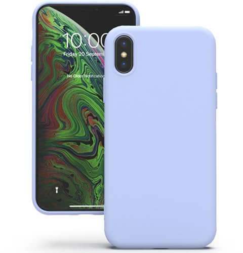 YATWIN Hülle für iPhone X/iPhone XS, Silikon Handyhülle mit Futter, 1mm Kamera und Displayschutz, Dünn & Leicht, Anti Kratzer Case, Lila