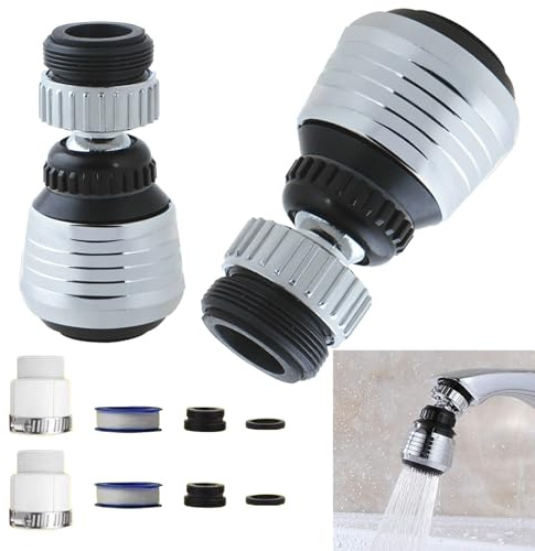 2 Stück Wasserhahn Verlängerung,Flexibler Wasserhahn,Luftsprudler,360°Wasserhahn Einsatz,Drehbarer Wasserhahn Aufsätze,6cm Wasserhahn Sprudler für Wasserhahn,für Badezimmer, Küchenwasserhahn