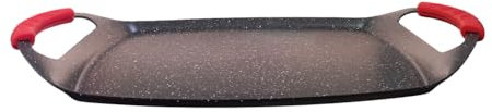 COSE DA CASA Bistecchiera Antiaderente per arrostire griglia Carne piastra pesce e Verdure 47x28cm rettangolare ad Induzione Gas Elettrico vetro Manico Salvaspazio No PFAS