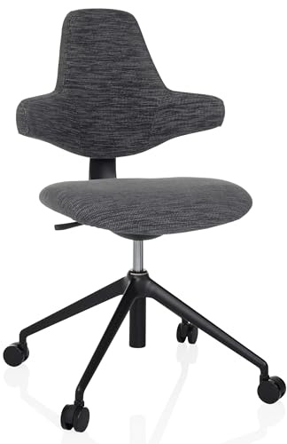 hjh OFFICE Design-Bürostuhl, ergonomisch geformt PALIANO Arbeitsstuhl mit Flexibler Kreuz-Rückenlehne und Sitzhöhenverstellung, Grau