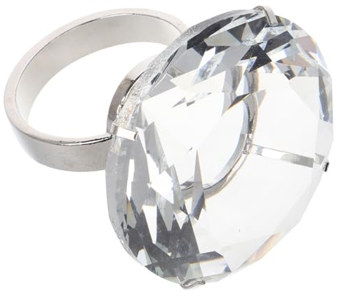 TOYANDONA bague en diamant cristal 6 cm - Ornement géant verre scintillant - Anniversaire Fête Accessoire