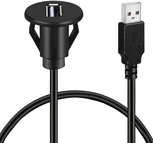 ZEKANXX 1m PC Car Dash Mount USB 2.0 Male - Female Socket Extension Panel Cable