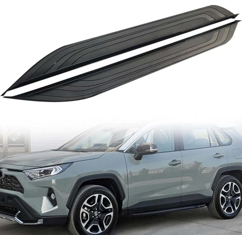 Lot de 2 marchepieds fixes pour Toyota RAV4 2019-2024 - Marchepieds latéraux Nerf - Noir - Accessoires avec supports