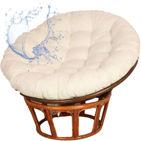 Aocase Coussin Rond ImperméAble pour Chaises Suspendues Coussin Exterieur Oeuf Suspendu Confortable Coussin De Rechange pour Chaise à Panier Suspendu Fauteuil Rotin Papasan Salon Jardin,No01,60×60cm
