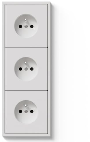 BSEED Prise Electrique Encastrable avec Raccordement Rapide, 220 * 80mm Prise Murale avec Crochets Intégrés avec Panneau en Plastique, Blanc