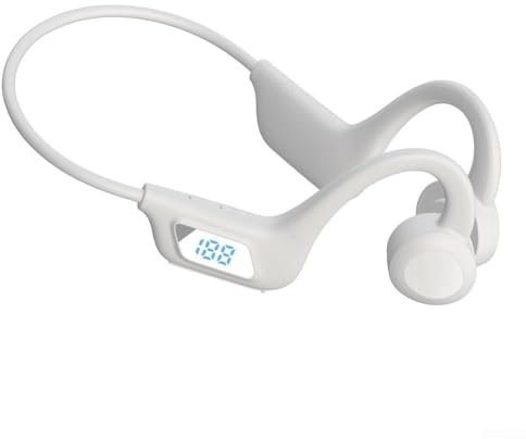 Besshepplo Auriculares tecnología de conducción ósea y micrófono con cancelación de Ruido para Llamadas (Blanco)