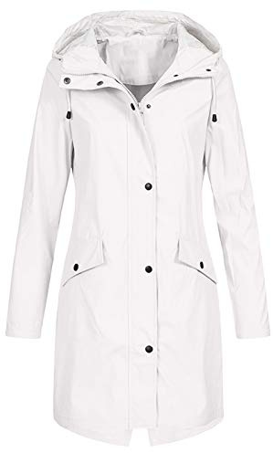 TOFOTL Impermeabile Giacca Cerata Pesca Mezza Tuta Trench Lavoro Warm Poncho Bicicletta Giubbotti Wasserdicht gefüttert Anti Pioggia Impermeabile Trasparente Spolverino Donna 18Bianco 3XL