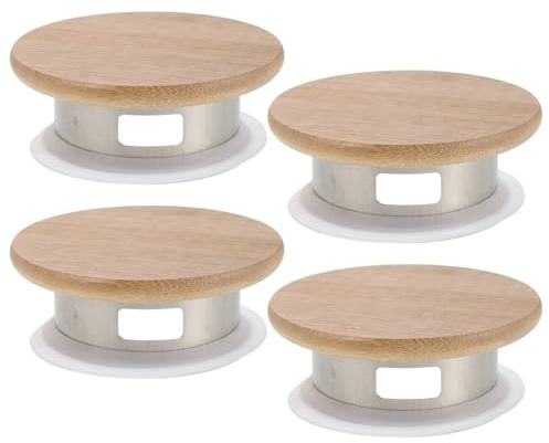 FIXOSHEE Coperchi di Ricambio per Brocca in Acciaio Inox e Bambù 4 Pezzi Tappo Ermetico per Caraffa D’Acqua in Vetro Resistente a Temperature Elevate per Uso Domestico e Cucina