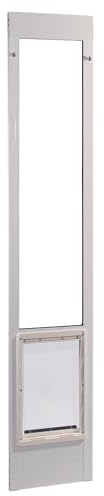 Ideal Pet Products Aluminum Pet Patio Door, Adjustable Height 77-5/8 to 80-3/8, 10-1/2 x 15 Flap Size, White
