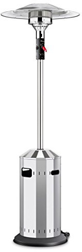 Enders Elegance Estufa exterior de gas ajustable entre 3,5-8 kW, Estufa gas para terraza o jardín ajustable con ruedas y dispositivo antivuelco, Estufa de gas exterior de acero inoxidable #937622