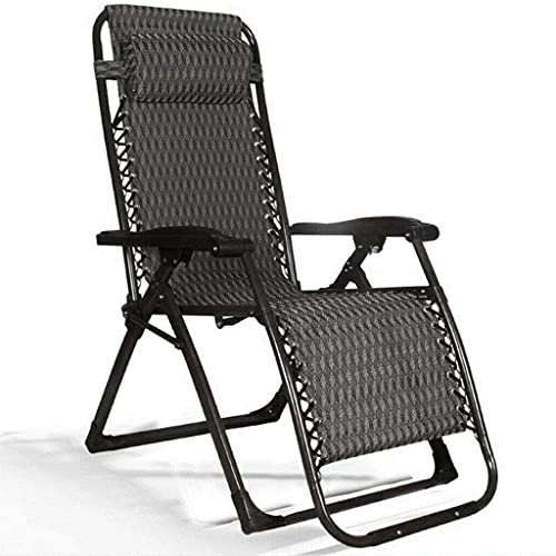 GrecoShop Lettino Sdraio Reclinabile Zero Gravity – Sedia Relax Pieghevole con Poggiapiedi – Struttura Robusta e Comfort Ergonomico – Colore Grigio (cod. 5556)