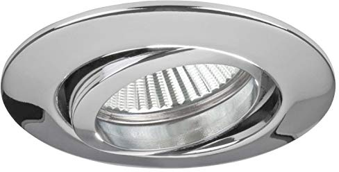 LED Einbaustrahler-Set BB13 dim2warm inkl. Konverter, IP20, rund, 230V, 6W 1800-3000K 460lm 38°, schwenkbar 25°, Chrom