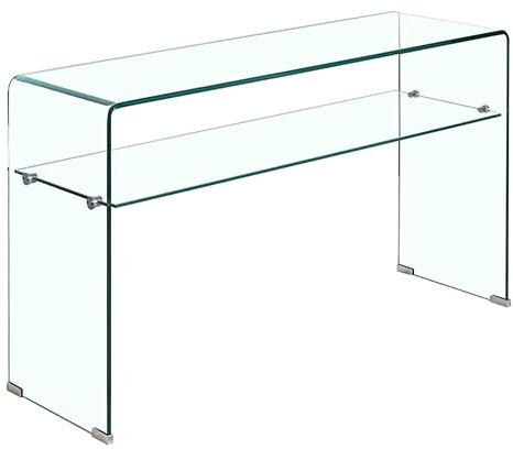 Meubletmoi Konsole aus klarem Glas 100 cm mit Ablage - Zeitgenössischer Designer-Eingangstisch - Ice