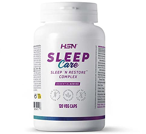 HSN Sleep Care | 120 Cápsulas Vegetales | Melatonina Valeriana Melisa Pasiflora GABA Glicina Teanina | Fórmula vegana y sin gluten para descanso y la reducción del tiempo hasta quedarse dormido*