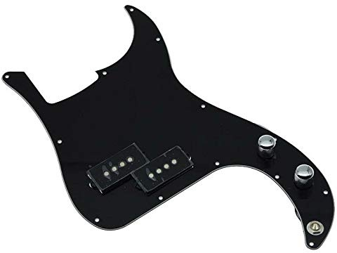 KAISH Pre-wired Bass Pick Guard Loaded P Bass Pickguard for Precision P Bass Black 3 Ply