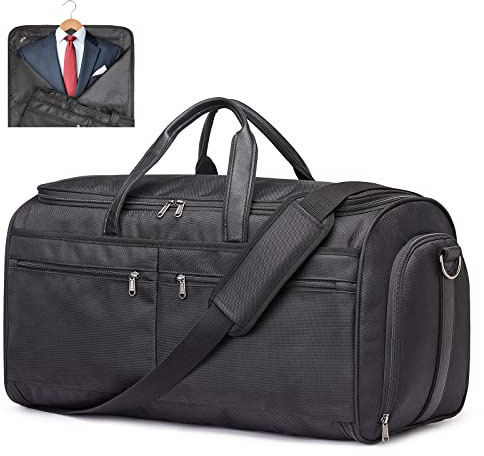 S-ZONE 50L Convertible Travel Garment Bag Carry on Garment Duffel Bag for Men Women 2 in 1 Hanging Suitcase Suit Business Travel Bag