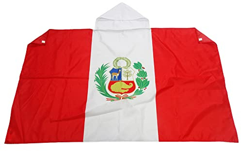 AZ FLAG Capa Perú 150x90 cm Peruana Poliéster Ligero | Uso interior Capa de aficionado bordes cosidos y acabado ligero
