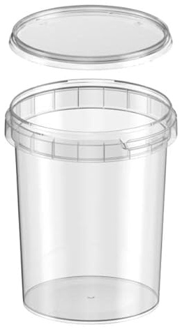 Intopack 20 x Kunststoffdose Plastikbecher mit Deckel 520 ml, transparent, lebensmittelecht, BPA-frei, wiederverwendbar, recyclbar