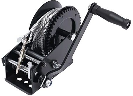 Handseilwinde Bootswinde 10m Seilwinde Seil Kettenwinde Flaschenzug,max. Tragkraft 2000kg,Übersetzungsverhältnis: 4:1/8:1