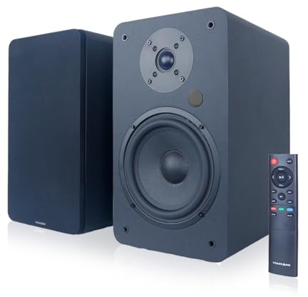 VULKKANO A6 ARC Aktivlautsprecher mit 6.5 Woofer, Bluetooth 5.0, HDMI ARC, Optische, RCA, USB, mit Subwoofer-Ausgang, HiFi Lautsprecher, Heimkino (Schwarz)