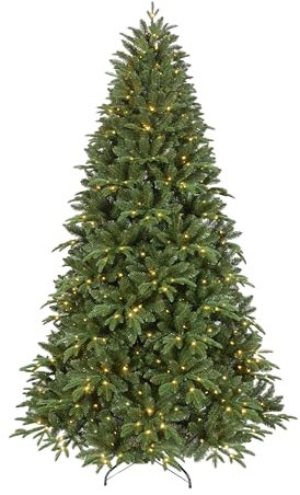 Bellapianta Albero di Natale con Luci Incorporate 180cm Super Folto Realistico Real Touch, Albero di Natale con Luci LED 180 Premium in PE/PVC Verde con Borsa Porta Albero, Guanti e Sacchetto