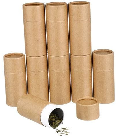STOBOK 100stücke Kraftpapier Zylinderförmige Verpackungsboxen Für Ätherische Öle Praktische Wiederverwendbare Behälter Aus Braunem Papier Für Und -projekte