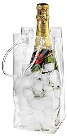 GaRcan Ice Bucket Simple Ice Bag Transparent Ice Bag Portable Ice Bucket Wine Champagne Bottle Cooler Travel With Handle Champagne Drink Tub Cooler