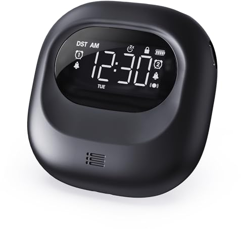 Zebon Loud Dual Alarm Clock with Bed Shaker, Vibrating Alarm Clock for Heavy Sleepers Teens, 3000 Rechargeable Battery Operated, Travel Digital Clock for Bedrooms, DST, Weekday/Weekend