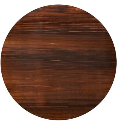 Jahof Plateau de Table Rond 80 cm, Dessus de Table en Bois Massif Pin Épaisseur 2,5 cm pour Table à Manger, Bureau (Brun Foncé)