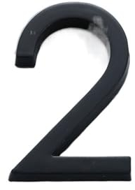 WANGZEYU Hausnummer 60 mm Selbstklebender Hausnummern-Aufkleber for Wohnungs-Kunststoff-Türschild Haustür-Plakette Nummernschilder Briefkasten-Straßennummern Hausnummernschild(Number 2)